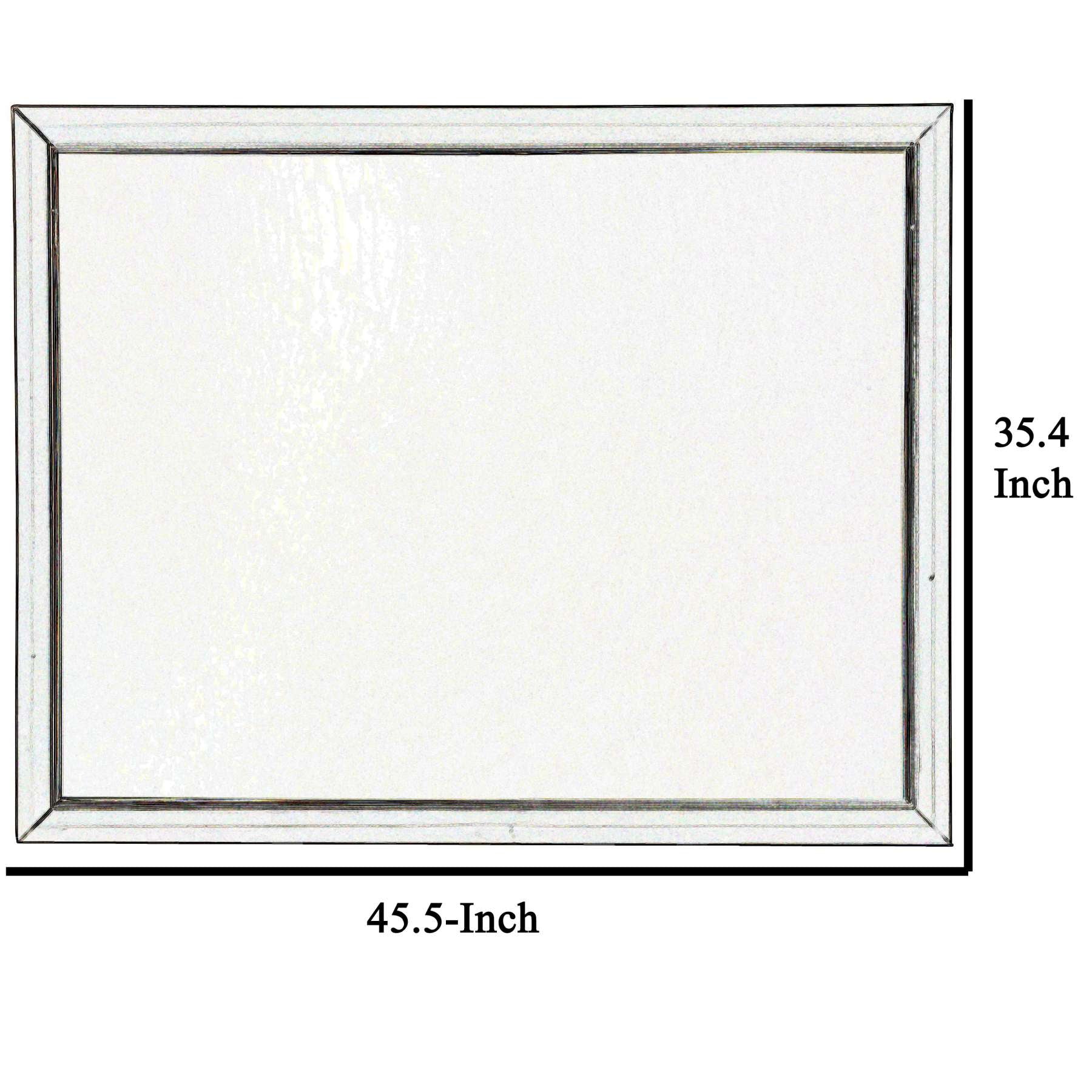 Rectangular Wood Encased Dresser Top Mirror, Champagne Silver - Bm215211 By Benzara | Mirrors |  Modishstore  - 5