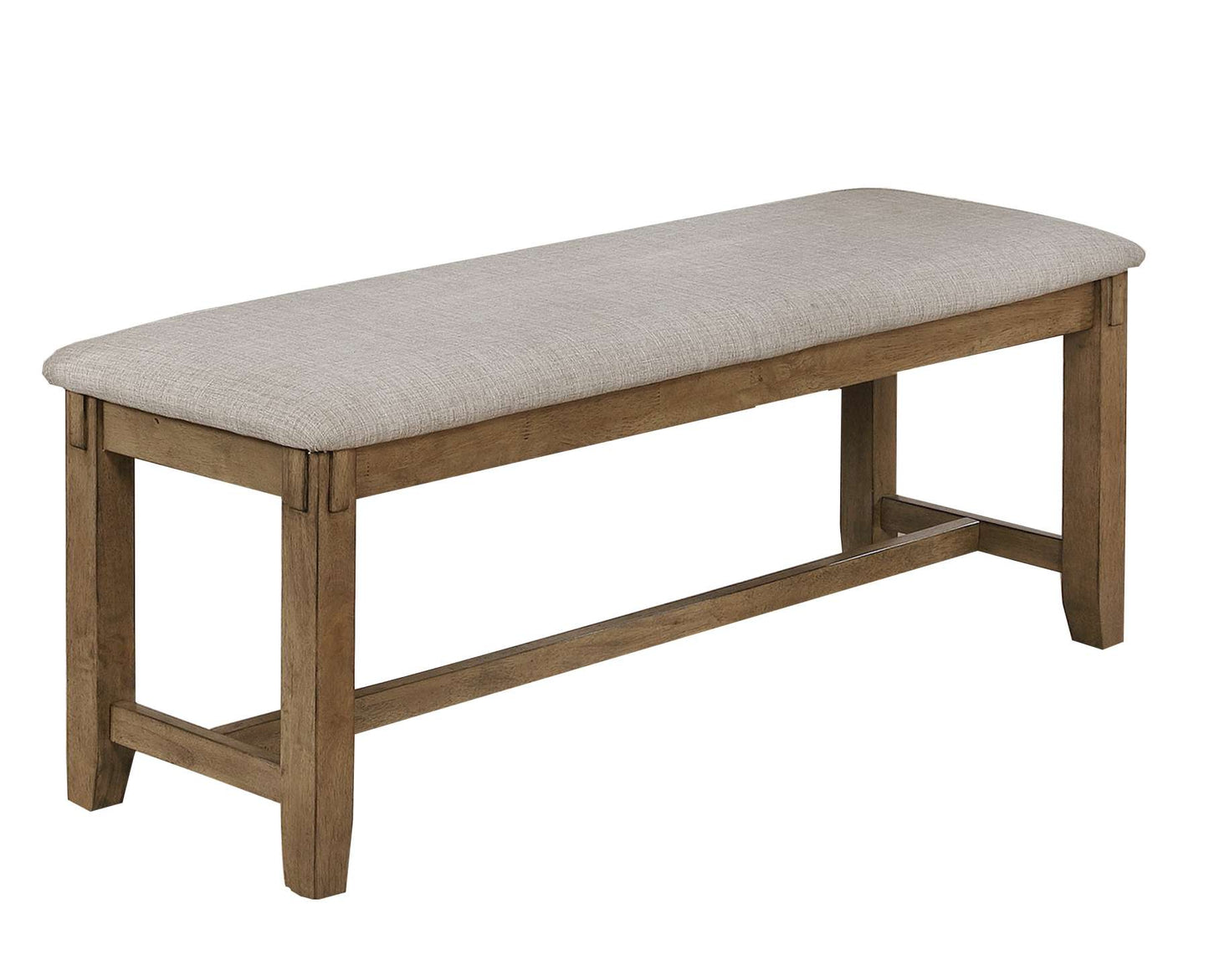 Fabric Upholstered Wooden Frame Bench With Chamfered Legs, Gray And Brown By Benzara | Benches |  Modishstore 