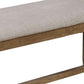 Fabric Upholstered Wooden Frame Bench With Chamfered Legs, Gray And Brown By Benzara | Benches |  Modishstore  - 3