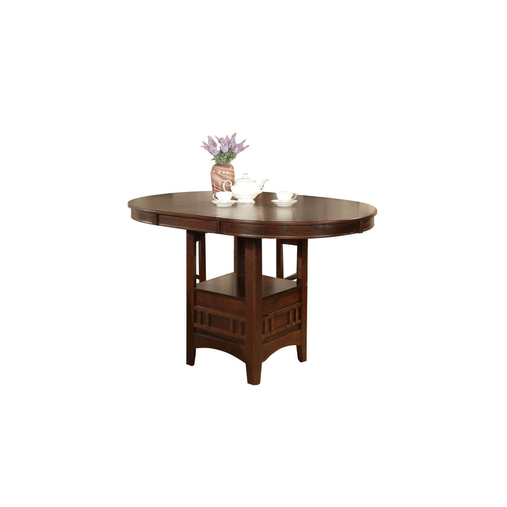 Extendable Round Wooden Counter Height Table With Open Bottom Shelf, Gray By Benzara | Bar Tables |  Modishstore  - 5