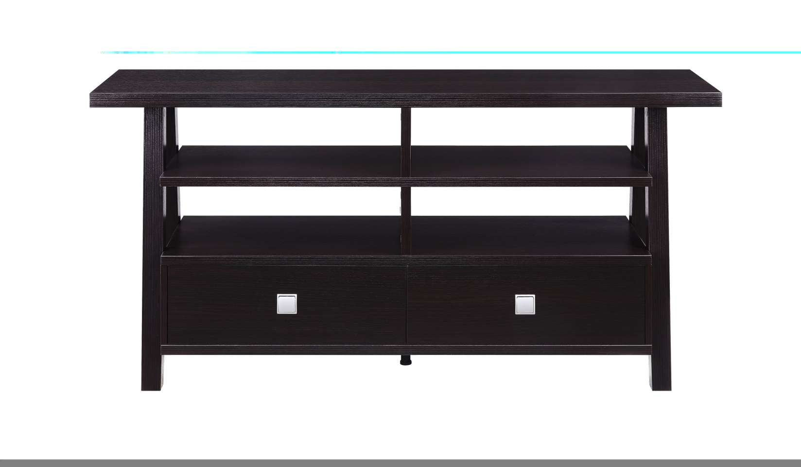 Transitional Wooden Tv Stand With 4 Open Shelves And 2 Drawers, Brown - Bm215271 By Benzara | Cabinets |  Modishstore 