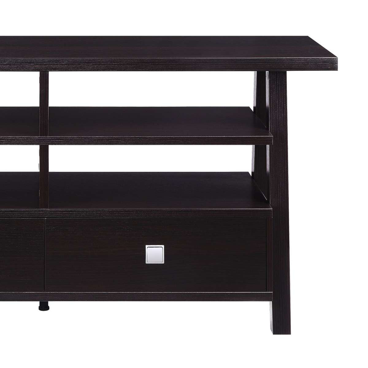 Transitional Wooden Tv Stand With 4 Open Shelves And 2 Drawers, Brown - Bm215271 By Benzara | Cabinets |  Modishstore  - 2