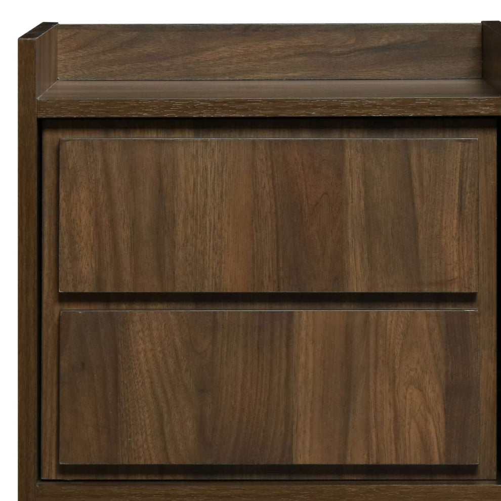Transitional Nightstand With False Drawer Front And Woodgrain Details,Brown - Bm215310 By Benzara | Nightstands |  Modishstore  - 3