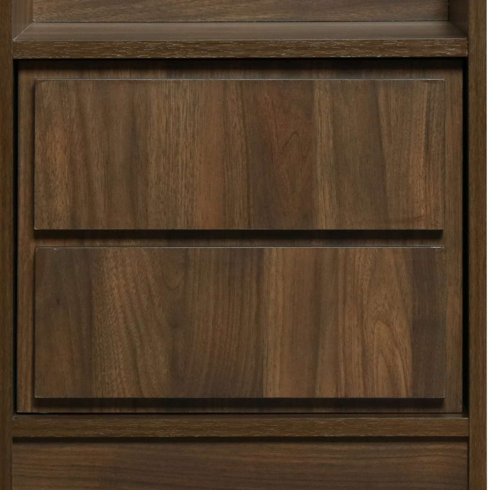 Transitional Nightstand With False Drawer Front And Woodgrain Details,Brown - Bm215310 By Benzara | Nightstands |  Modishstore  - 4