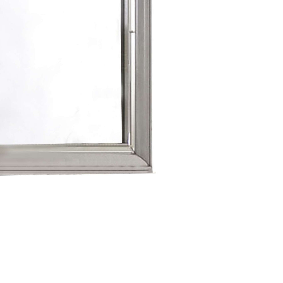 Contemporary Style Rectangular Wooden Mirror With Beveled Edge, Gray By Benzara | Mirrors |  Modishstore  - 3