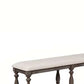Farmhouse Style Bench With Padded Seating And Turned Pedestal Base, Gray By Benzara | Benches |  Modishstore  - 5