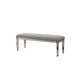 Fabric Upholstered Bench With Acrylic Legs And Silver Accents, Gray By Benzara | Benches |  Modishstore  - 6