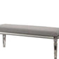 Fabric Upholstered Bench With Acrylic Legs And Silver Accents, Gray By Benzara | Benches |  Modishstore  - 5