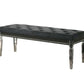 Faux Crystal Inlay Bench With Tufted Seating And Acrylic Legs, Dark Gray By Benzara | Benches |  Modishstore 