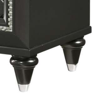 Wooden Two Drawer Nightstand With Carved Details And Knobs, Black By Benzara | Nightstands |  Modishstore  - 3