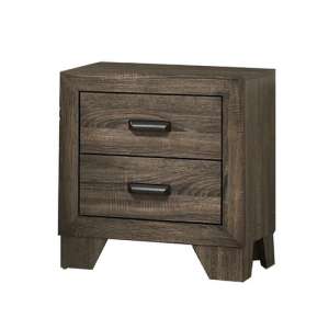 2 Drawer Wooden Nightstand With Metal Handles And Bracket Legs, Brown By Benzara | Nightstands |  Modishstore  - 2