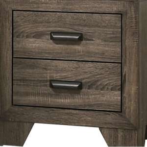 2 Drawer Wooden Nightstand With Metal Handles And Bracket Legs, Brown By Benzara | Nightstands |  Modishstore  - 5