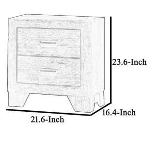 2 Drawer Wooden Nightstand With Metal Handles And Bracket Legs, Brown By Benzara | Nightstands |  Modishstore  - 3