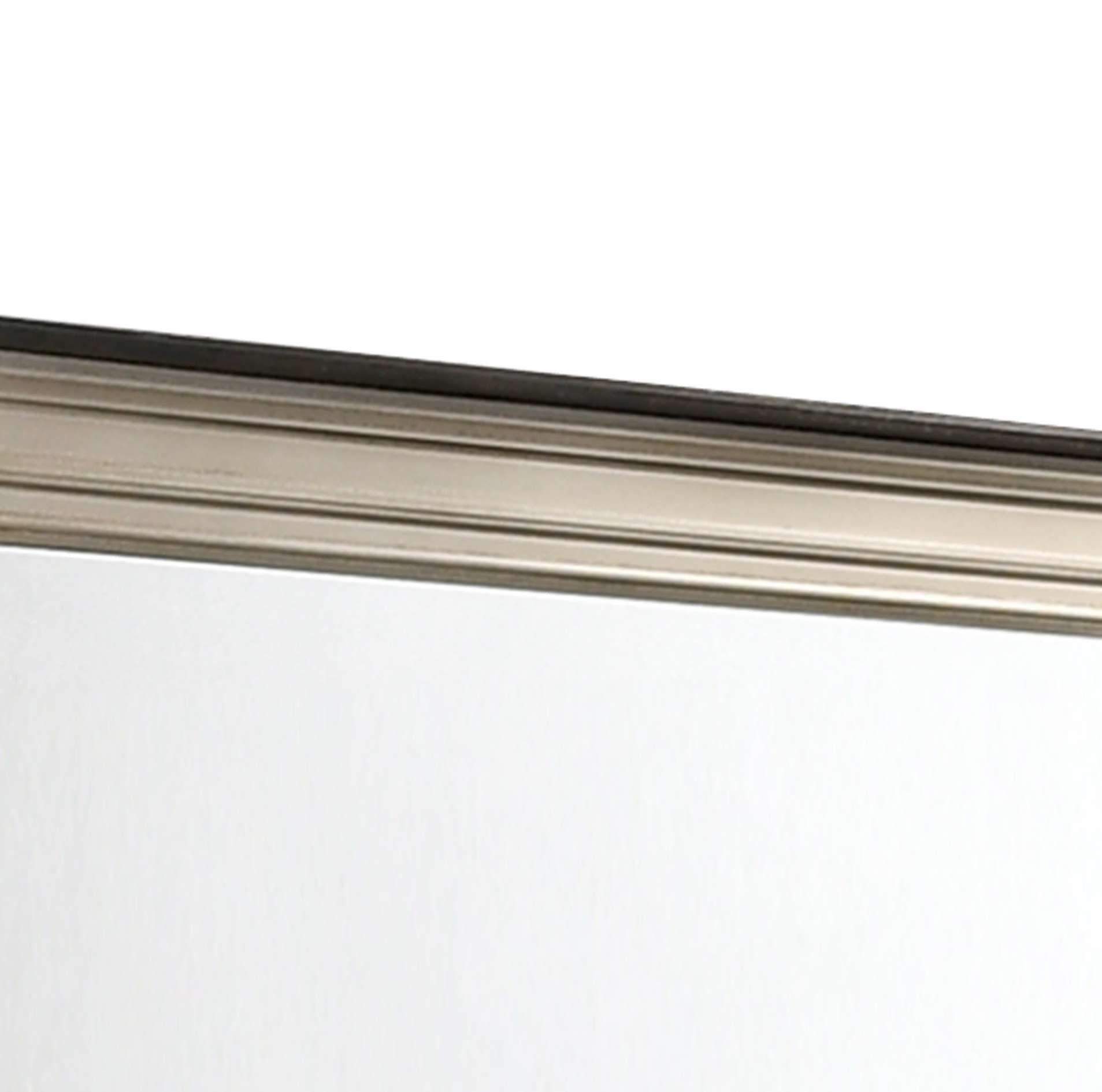 Rectangular Dresser Top Beveled Mirror With Wooden Frame, Beige And Silver By Benzara | Mirrors |  Modishstore  - 3