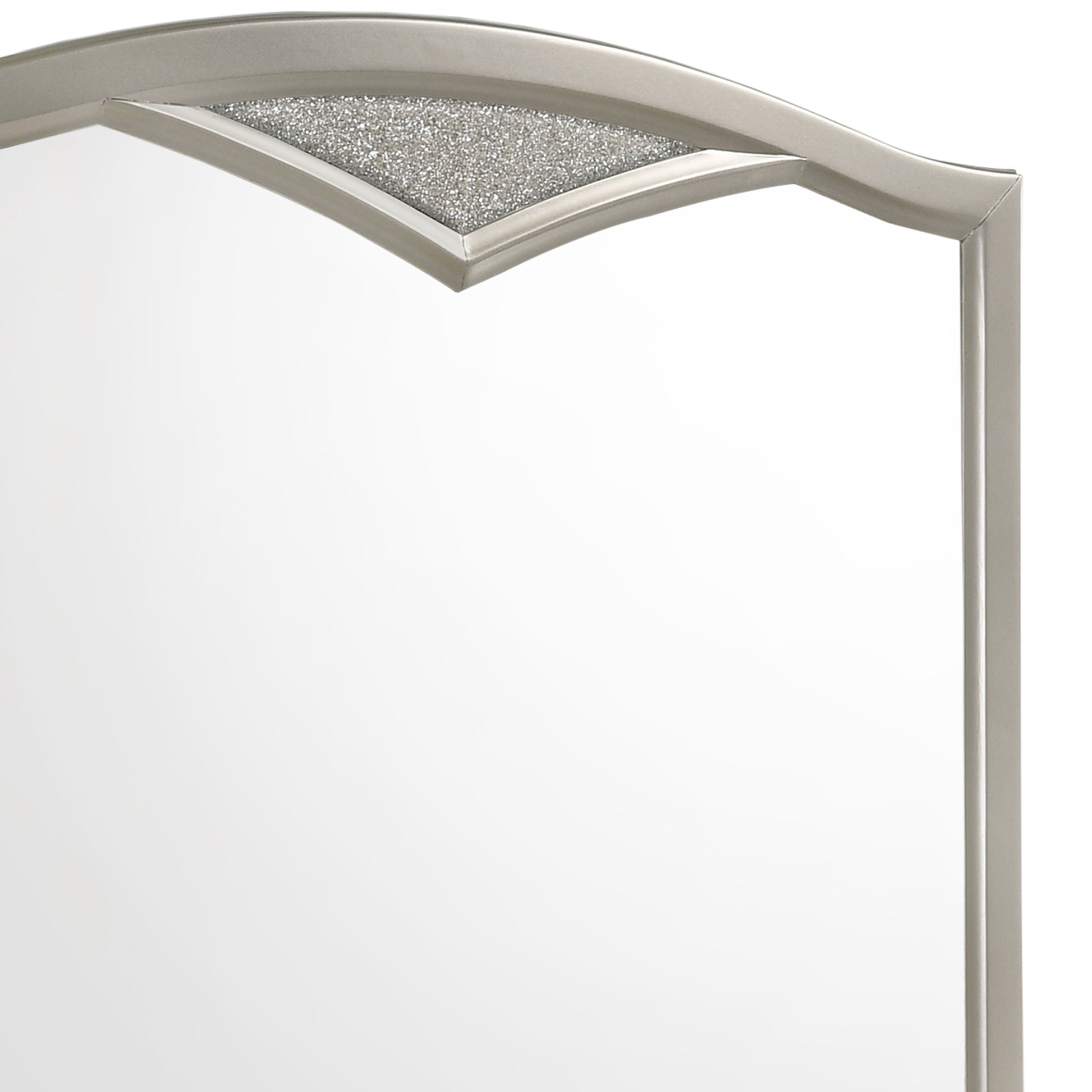 Camelback Dresser Top Beveled Mirror With Faux Diamond Inlay, Silver - Bm215416 By Benzara | Dressers |  Modishstore  - 4