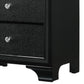 2 Drawer Wooden Nightstand With Textured Details And Crystal Pulls, Black - Bm215425 By Benzara | Nightstands | Modishstore - 3