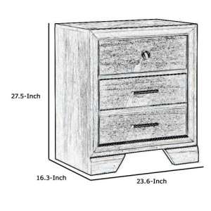 2 Drawer Wooden Nightstand With Metal Bar And Knob Pulls, Dark Brown By Benzara | Nightstands |  Modishstore  - 3
