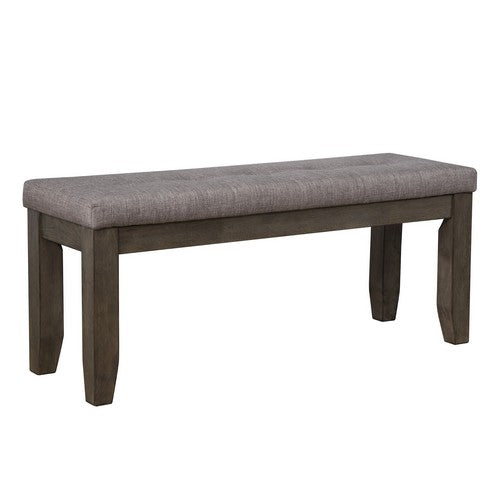 Two Tone Rectangular Bench With Fabric Upholstered Seat, Brown And Gray By Benzara | Benches |  Modishstore  - 3