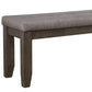 Two Tone Rectangular Bench With Fabric Upholstered Seat, Brown And Gray By Benzara | Benches |  Modishstore  - 5