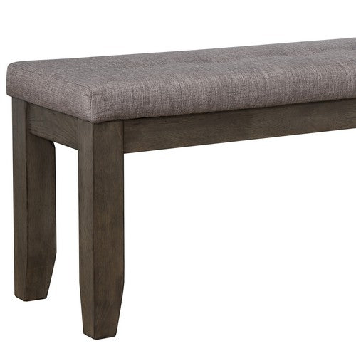Two Tone Rectangular Bench With Fabric Upholstered Seat, Brown And Gray By Benzara | Benches |  Modishstore  - 5