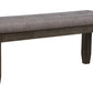 Two Tone Rectangular Bench With Fabric Upholstered Seat, Brown And Gray By Benzara | Benches |  Modishstore  - 6
