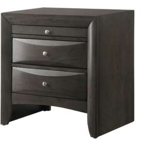 Wooden Nightstand With Two Drawers And Pull Out Tray, Brown By Benzara | Nightstands |  Modishstore  - 2