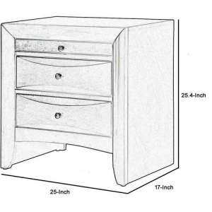 Wooden Nightstand With Two Drawers And Pull Out Tray, Brown By Benzara | Nightstands |  Modishstore  - 3