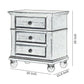 3 Drawer Wooden Nightstand With Molded Details And Metal Knobs, Brown - Bm215468 By Benzara | Nightstands | Modishstore - 5