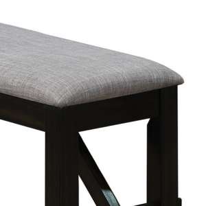 Dual Tone Fabric Upholstered Bench With Block Legs, Black And Light Gray By Benzara | Benches |  Modishstore  - 5