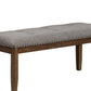 Nailhead Trim Fabric Upholstered Bench With Button Tufting, Brown And Gray By Benzara | Benches | Modishstore - 3