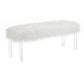 Contemporary Bench With Faux Fur Seat And Acrylic Legs, White And Clear By Benzara | Benches |  Modishstore  - 6