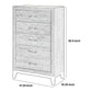 5 Drawer Transitional Chest With Chamfered Feet And Curved Handles, Gray By Benzara | Cabinets | Modishstore - 5