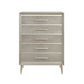 5 Drawer Contemporary Chest With Bar Handles And Splayed Legs, Silver By Benzara | Cabinets | Modishstore - 7