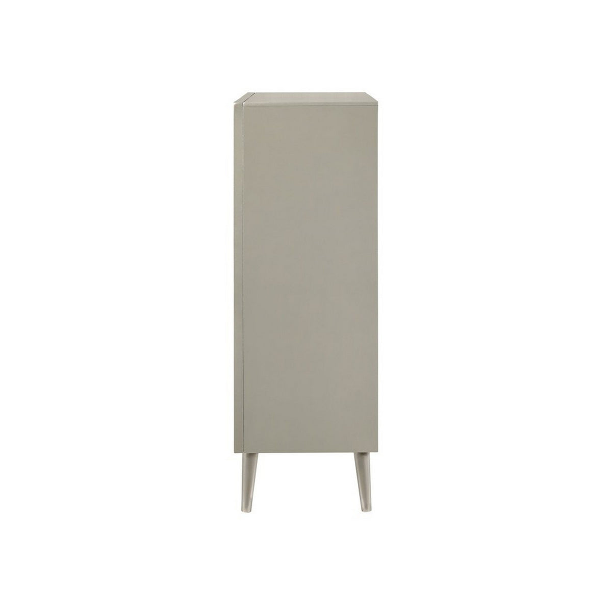 5 Drawer Contemporary Chest With Bar Handles And Splayed Legs, Silver By Benzara | Cabinets | Modishstore - 8