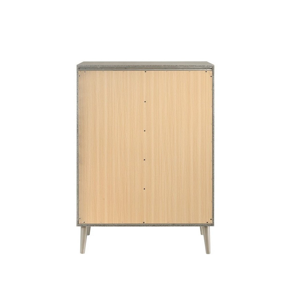 5 Drawer Contemporary Chest With Bar Handles And Splayed Legs, Silver By Benzara | Cabinets | Modishstore - 9