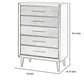 5 Drawer Contemporary Chest With Bar Handles And Splayed Legs, Silver By Benzara | Cabinets | Modishstore - 10