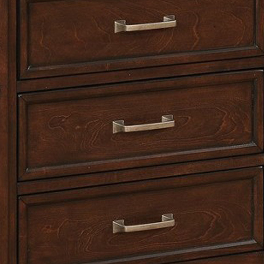 Wooden Nightstand With Three Storage Drawers And Grain Details, Brown By Benzara | Nightstands | Modishstore - 4