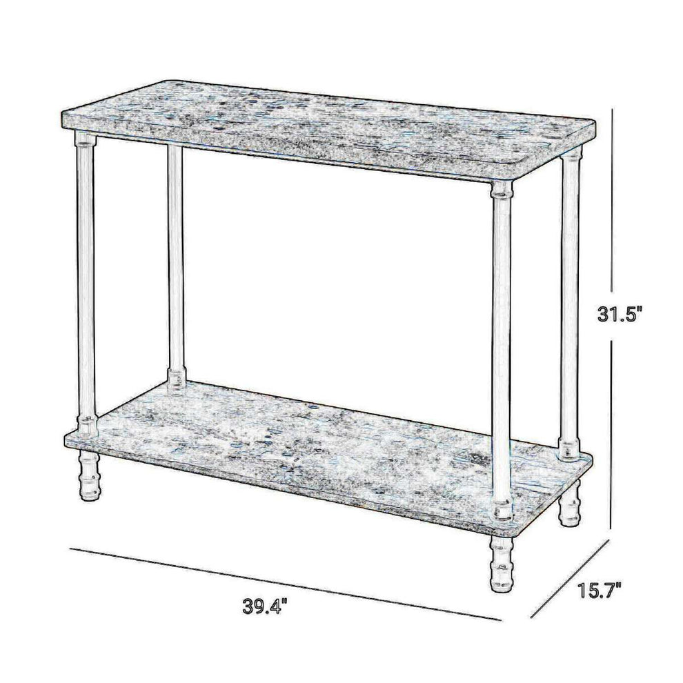Wood And Metal Frame Console Table With Open Bottom Shelf, Rustic Brown By Benzara | Console Tables |  Modishstore  - 2