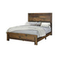 Contemporary Eastern King Bed With Rustic Details, Dark Brown By Benzara | Beds |  Modishstore 