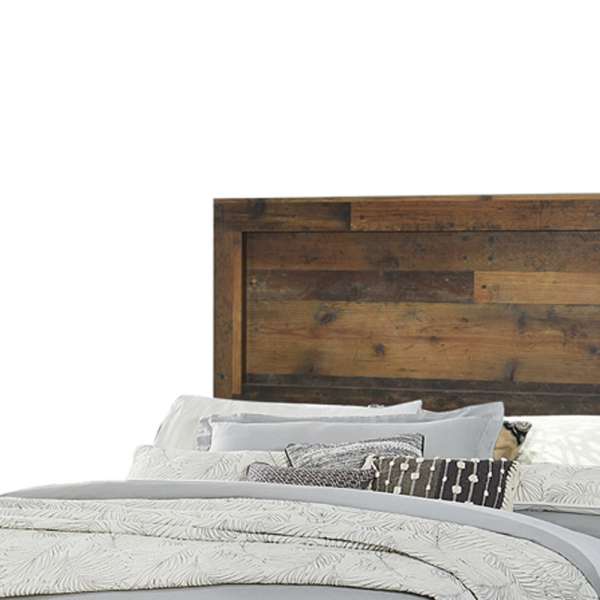 Contemporary Eastern King Bed With Rustic Details, Dark Brown By Benzara | Beds |  Modishstore  - 5