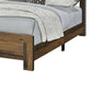 Contemporary Eastern King Bed With Rustic Details, Dark Brown By Benzara | Beds |  Modishstore  - 3