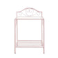Metal Nightstand With Glass Top And Open Bottom Shelf, Pink And Clear By Benzara | Nightstands |  Modishstore  - 5