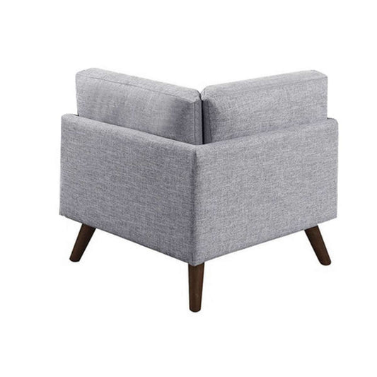 Fabric Upholstered Corner Chair With Tufted Back And Splayed Legs, Gray By Benzara | Side Chairs |  Modishstore 