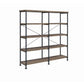 4 Tier Wood And Metal Frame Bookcase With Criss Cross Design, Rustic Brown By Benzara | Bookcases |  Modishstore 