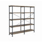 4 Tier Wood And Metal Frame Bookcase With Criss Cross Design, Rustic Brown By Benzara | Bookcases |  Modishstore  - 3