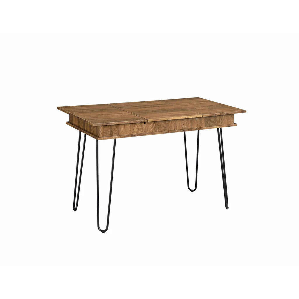Modern Style Writing Desk With Hidden Storage And Usb Port, Rustic Brown By Benzara | Desks |  Modishstore  - 2