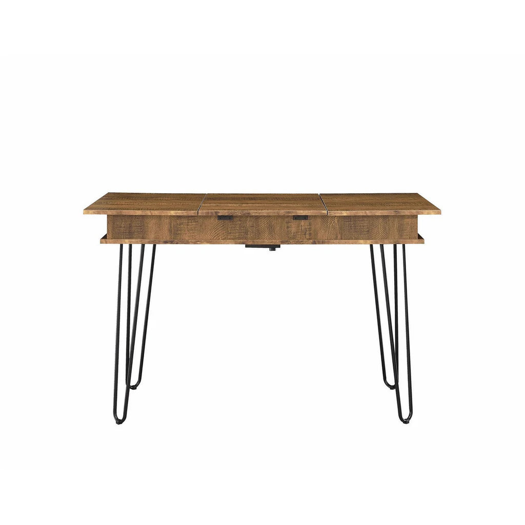 Modern Style Writing Desk With Hidden Storage And Usb Port, Rustic Brown By Benzara | Desks |  Modishstore  - 3