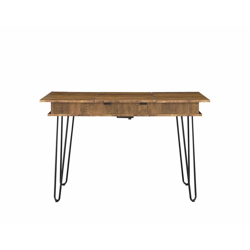 Modern Style Writing Desk With Hidden Storage And Usb Port, Rustic Brown By Benzara | Desks |  Modishstore  - 3