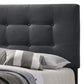 Full Size Bed With Square Button Tufted Headboard, Dark Gray By Benzara | Beds | Modishstore - 4