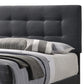 Queen Size Bed With Square Button Tufted Headboard, Dark Gray By Benzara | Beds | Modishstore - 4